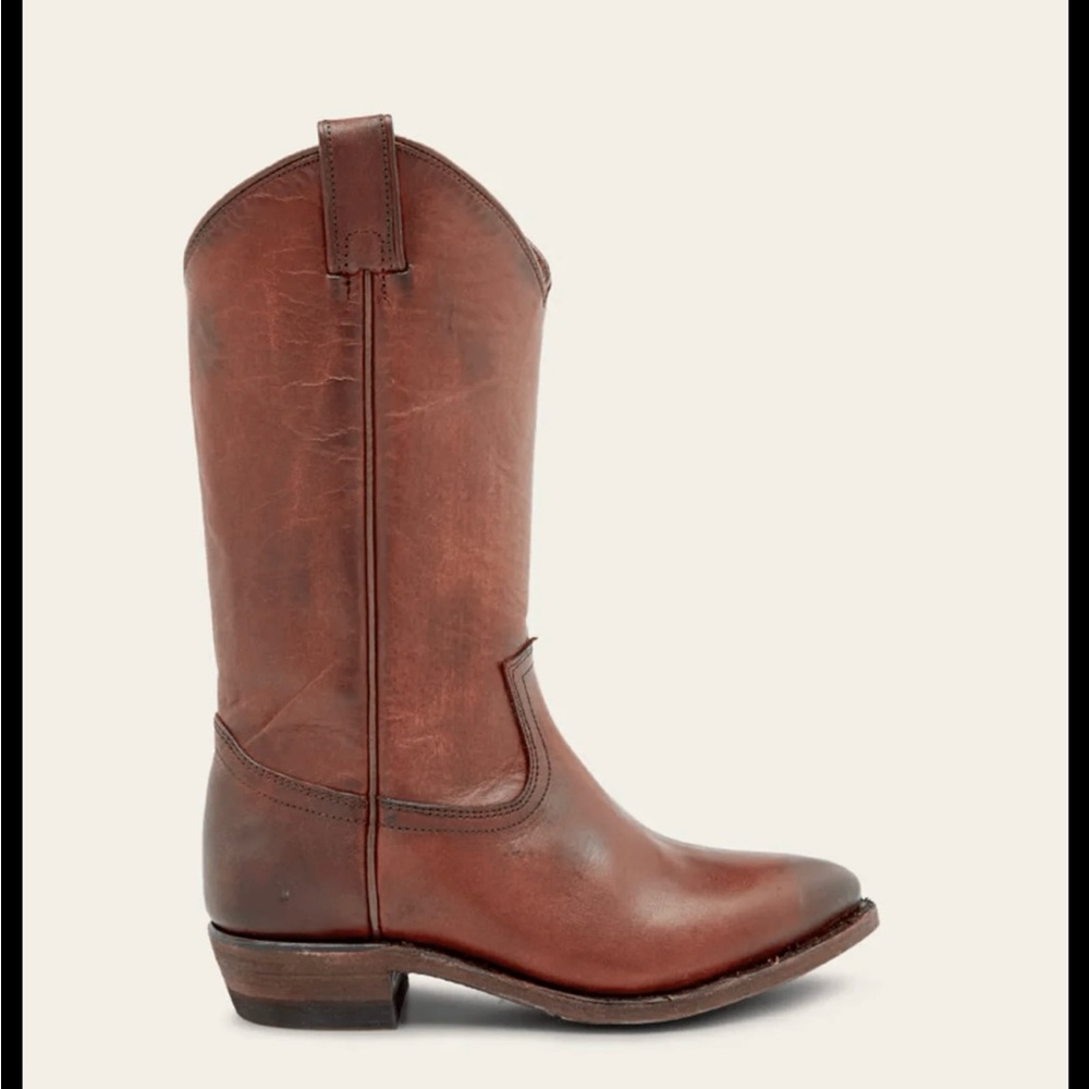 Frye Billy Pull On Western Boot - Brown Leather